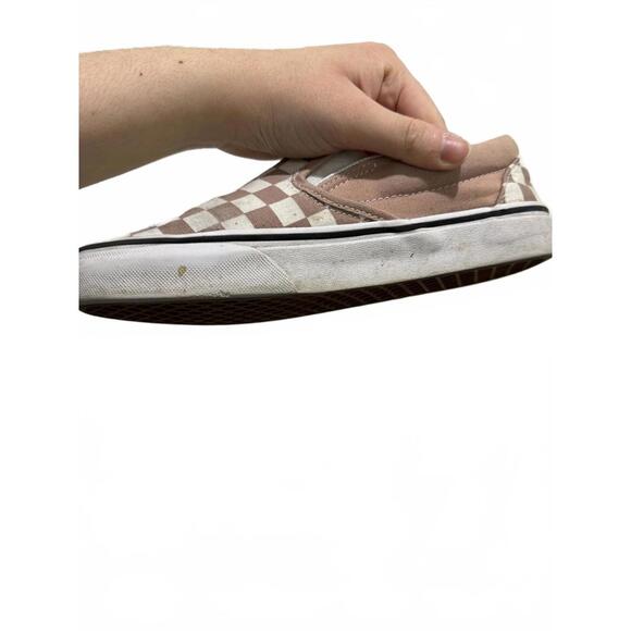 {SOLD} Vans Classic Slip-on White Taupe Checkerboard Canvas Skate Shoe- Size 7.5 - Picture 5 of 9